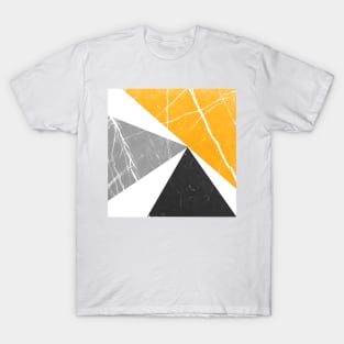 Abstract Yellow / Gray Triangles Pattern T-Shirt